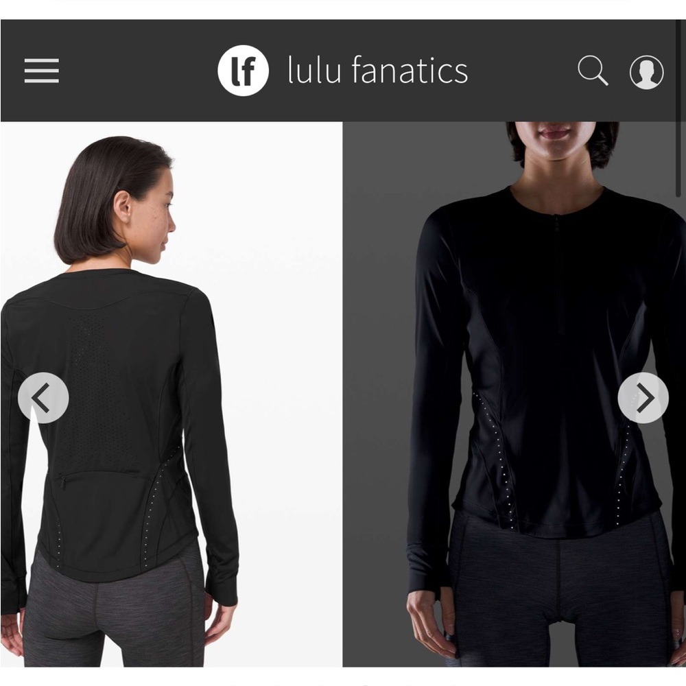 Lululemon Flash Forward Half Zip Sz 12 Black UV Protection Swift Running 1266